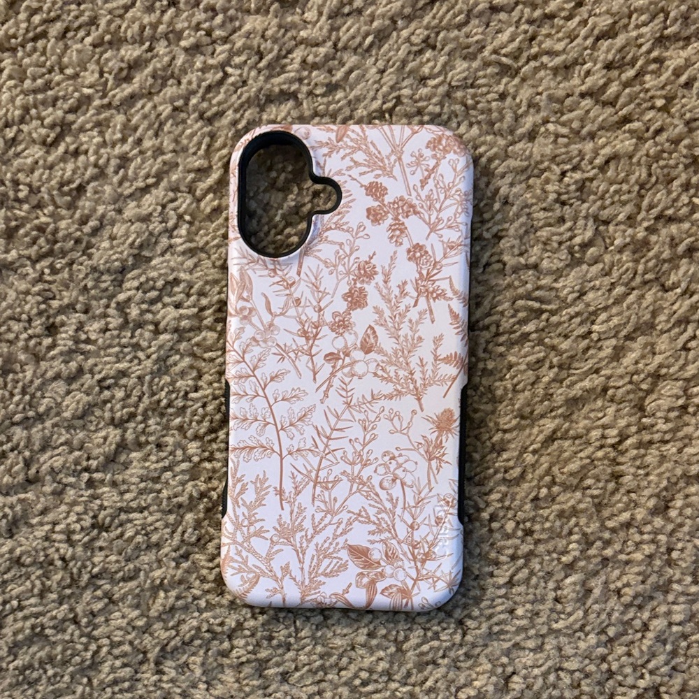 Casely Floral Pattern iPhone 16 Plus Case - Beige Garden